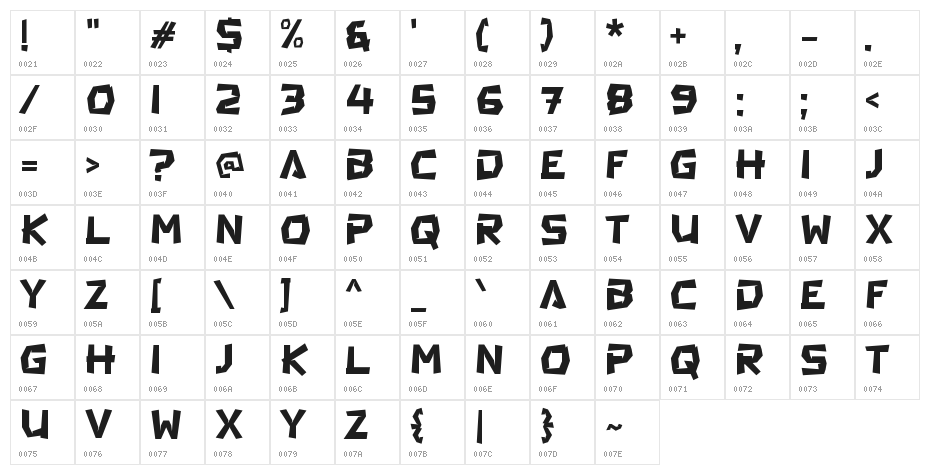 Art Paper Character Map