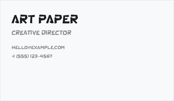 Art Paper Business Card