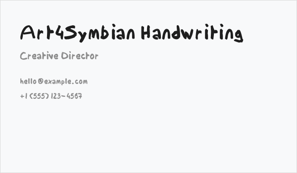 Art4Symbian Handwriting Business Card