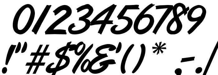 ArtBrush Medium Font OTHER CHARS