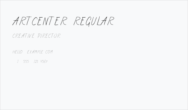 ArtCenter-Regular Business Card