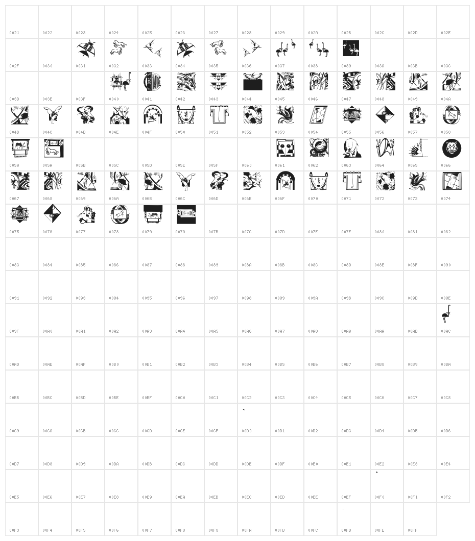 ArtElements Character Map