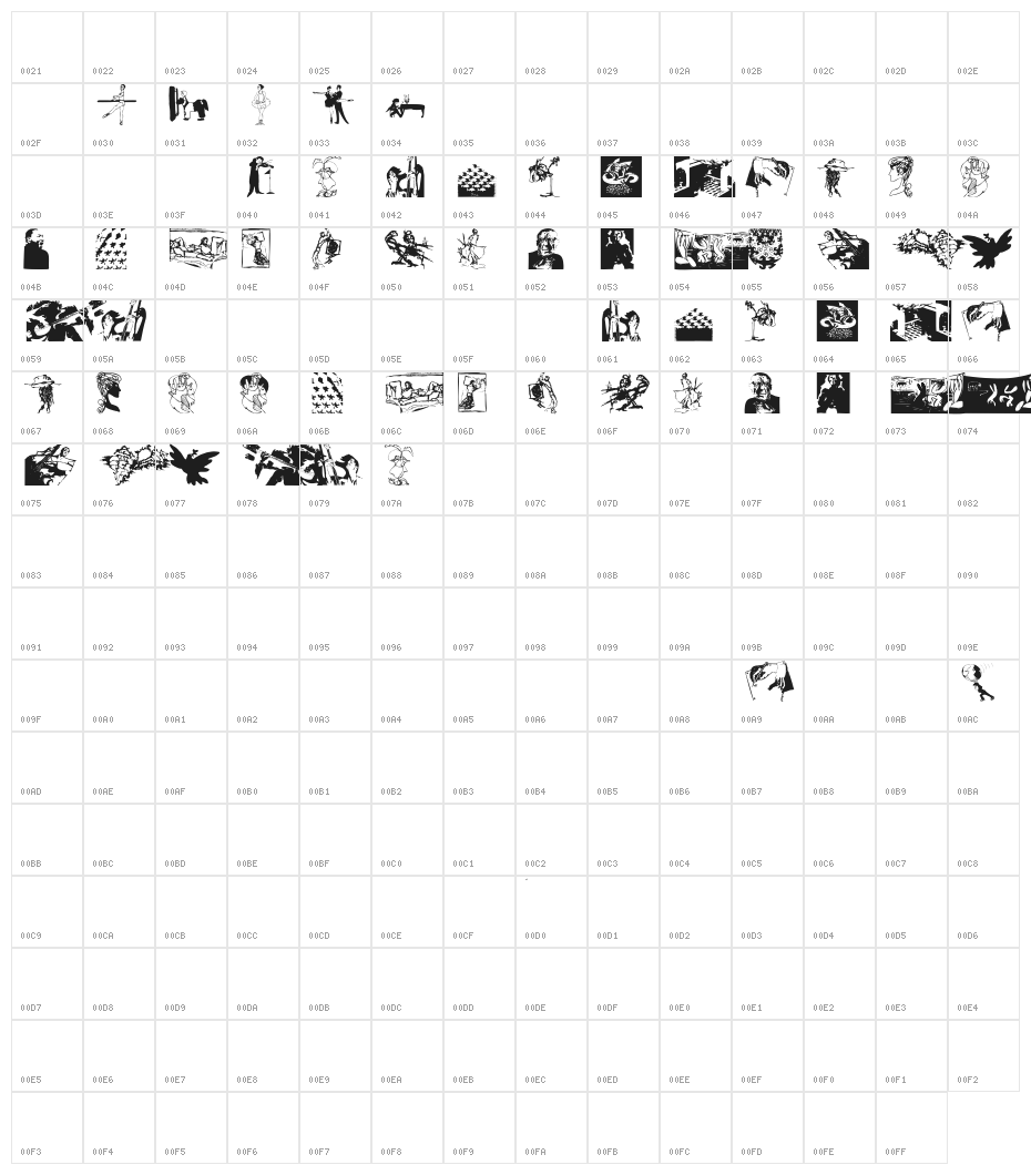 ArteVectoria Character Map