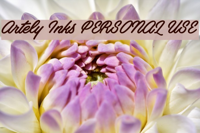 Artely Inks PERSONAL USE Font examples
