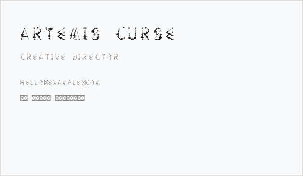 Artemis Curse Business Card