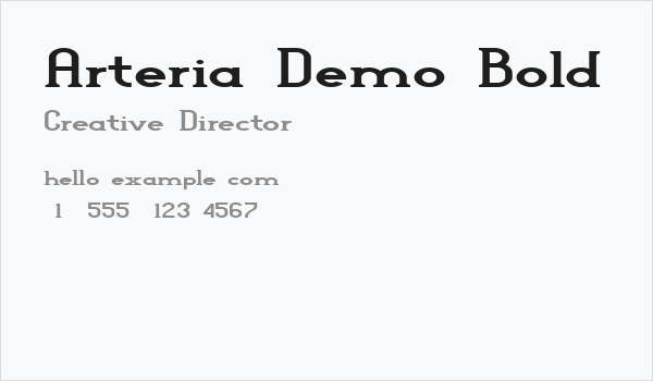 Arteria-Demo Bold Business Card