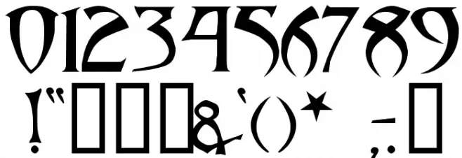 Arthur Gothic Font Alte caractere