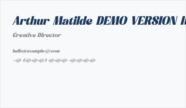 Arthur Matilde DEMO VERSION Italic Business Card