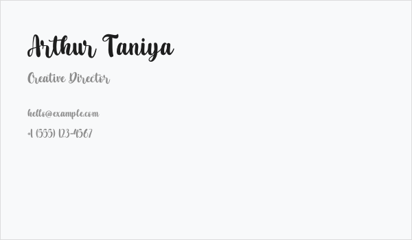 Arthur Taniya Business Card