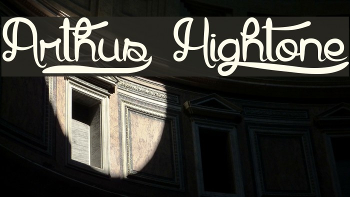 Arthus1 Hig6htone Font examples