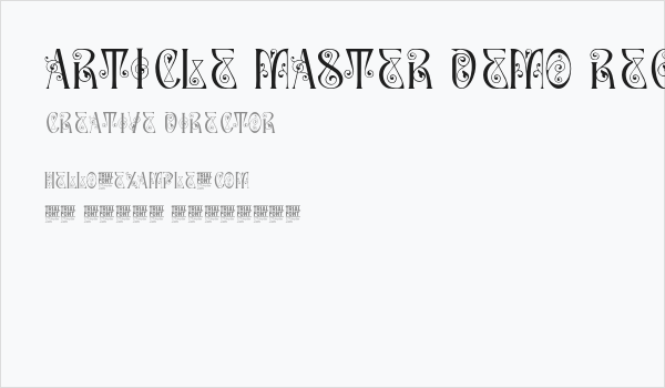 Article Master Demo Regular Business Card