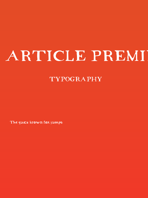 Article Premier Regular Poster