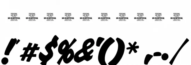 Artificial Intelligence PERSONAL USE Regular Font OTHER CHARS