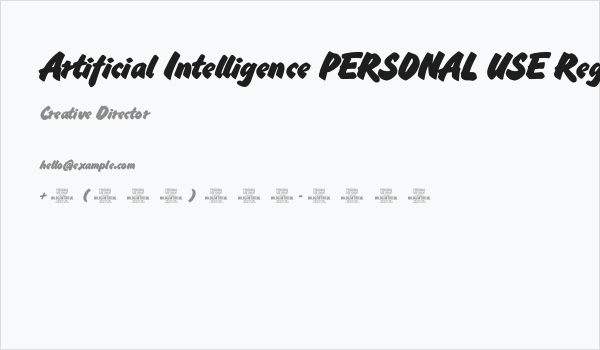Artificial Intelligence PERSONAL USE Regular Business Card