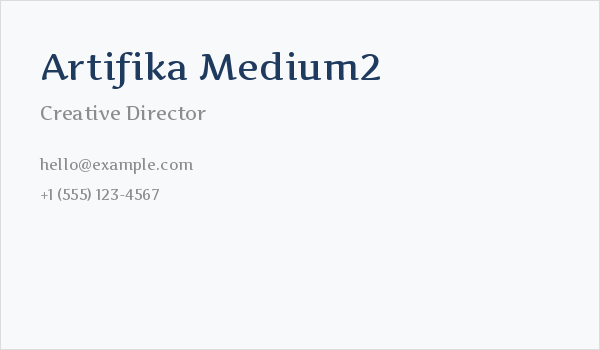 Artifika Medium2 Business Card