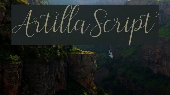 ArtillaScript Font examples