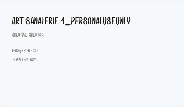 Artisanalerie 1_PersonalUseOnly Business Card