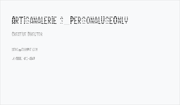 Artisanalerie 3_PersonalUseOnly Business Card