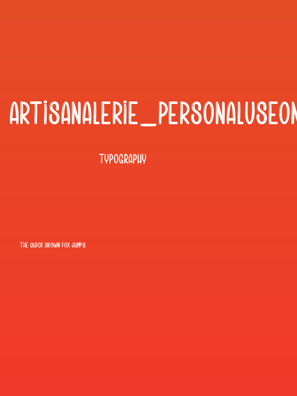 Artisanalerie_PersonalUseOnly Poster
