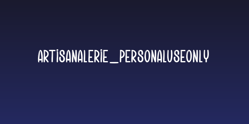 Artisanalerie_PersonalUseOnly Social Header