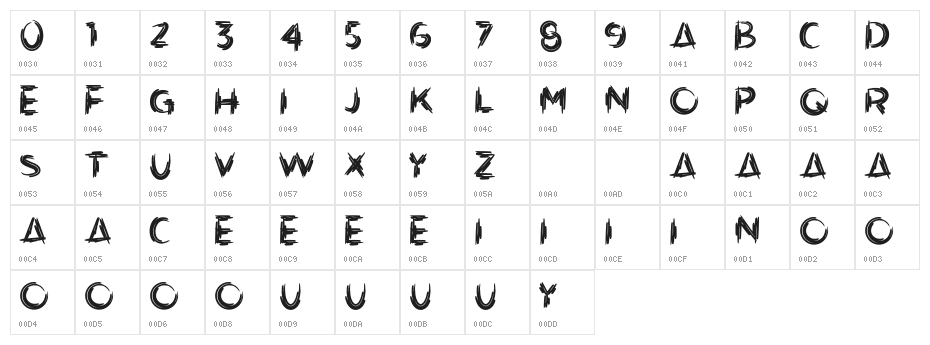 ArtistikDemoVersioRegular Character Map