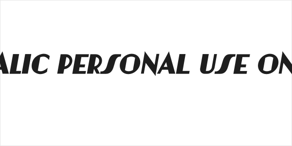 Artisual Deco Black Italic PERSONAL USE ONLY PERSONAL USE ONLY Logo