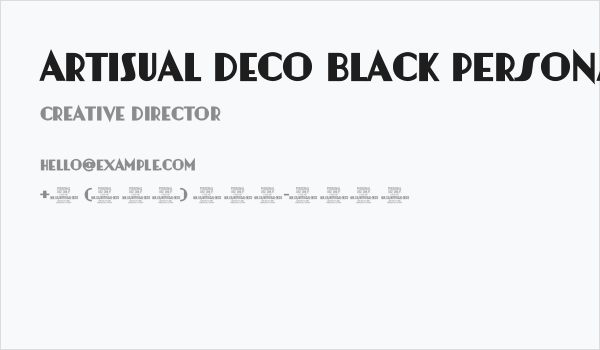 Artisual Deco Black PERSONAL USE ONLY PERSONAL USE ONLY Business Card