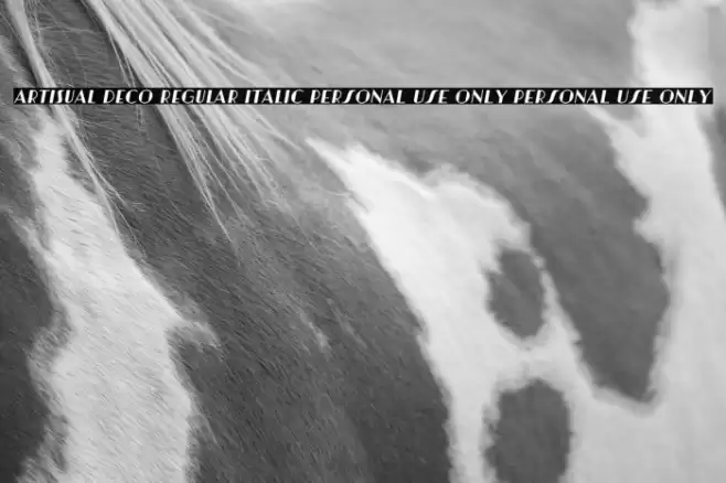Artisual Deco Regular Italic PERSONAL USE ONLY PERSONAL USE ONLY Font examples