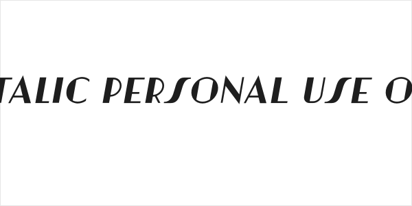 Artisual Deco Regular Italic PERSONAL USE ONLY PERSONAL USE ONLY Logo