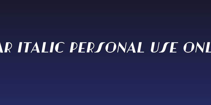 Artisual Deco Regular Italic PERSONAL USE ONLY PERSONAL USE ONLY Social Header