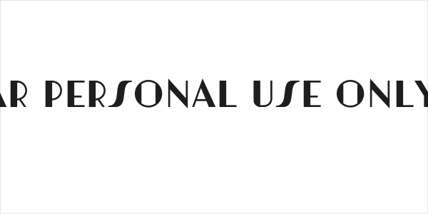 Artisual Deco Regular PERSONAL USE ONLY PERSONAL USE ONLY Logo