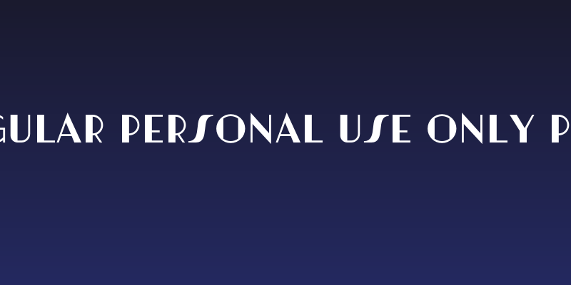 Artisual Deco Regular PERSONAL USE ONLY PERSONAL USE ONLY Social Header