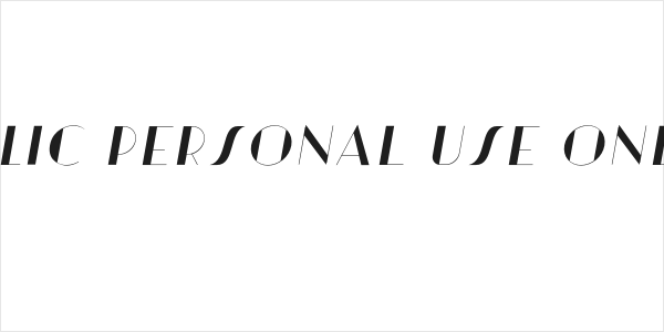 Artisual Deco Thin Italic PERSONAL USE ONLY PERSONAL USE ONLY Logo