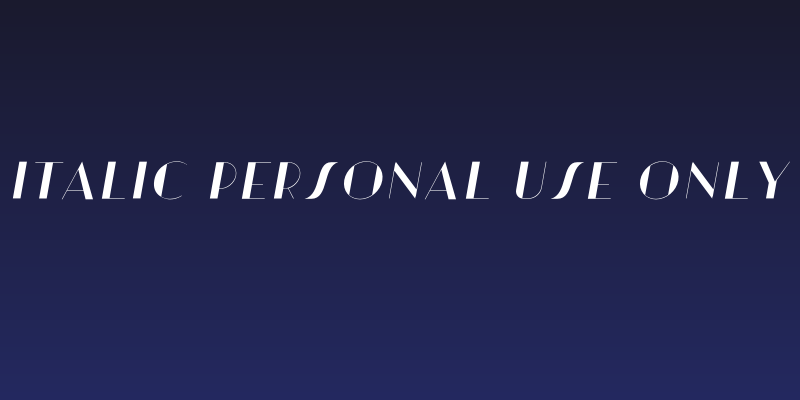 Artisual Deco Thin Italic PERSONAL USE ONLY PERSONAL USE ONLY Social Header