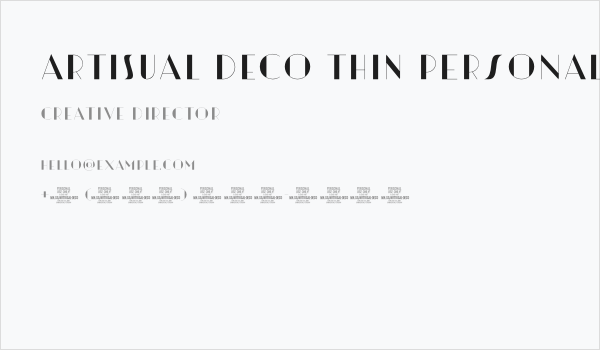 Artisual Deco Thin PERSONAL USE ONLY PERSONAL USE ONLY Business Card