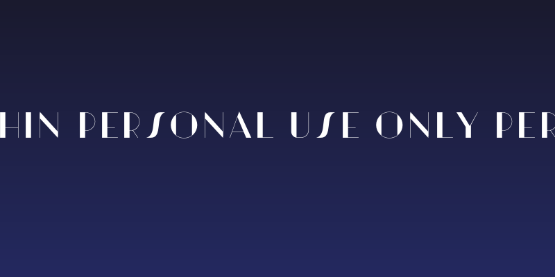 Artisual Deco Thin PERSONAL USE ONLY PERSONAL USE ONLY Social Header