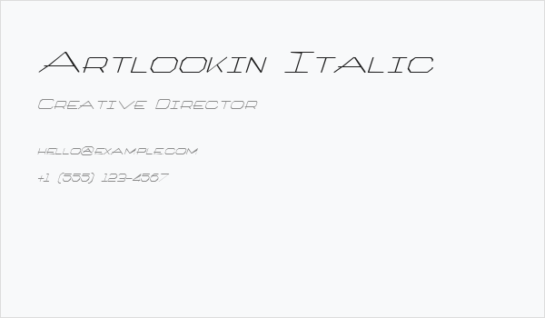 Artlookin Italic Business Card