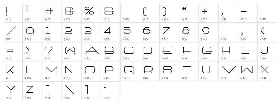 Artlookin Regular Character Map
