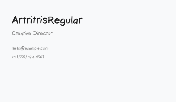 ArtritrisRegular Business Card