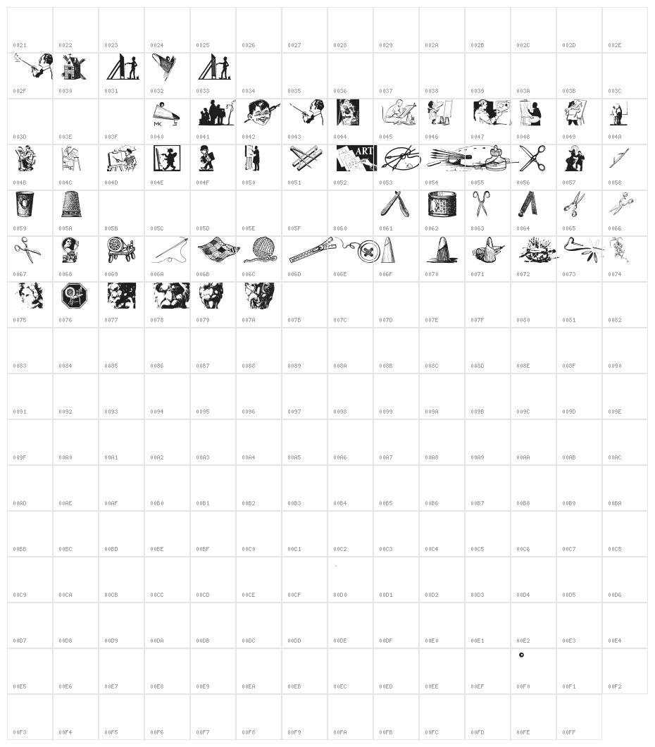 ArtsBeforeComputer Character Map