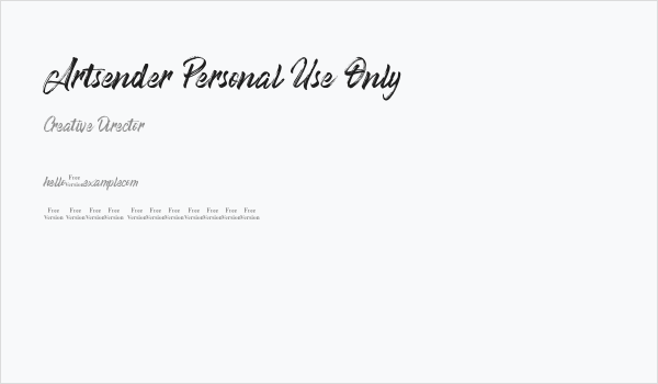 Artsender Personal Use Only Business Card