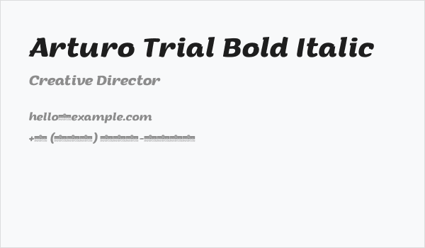 Arturo Trial Bold Italic Business Card