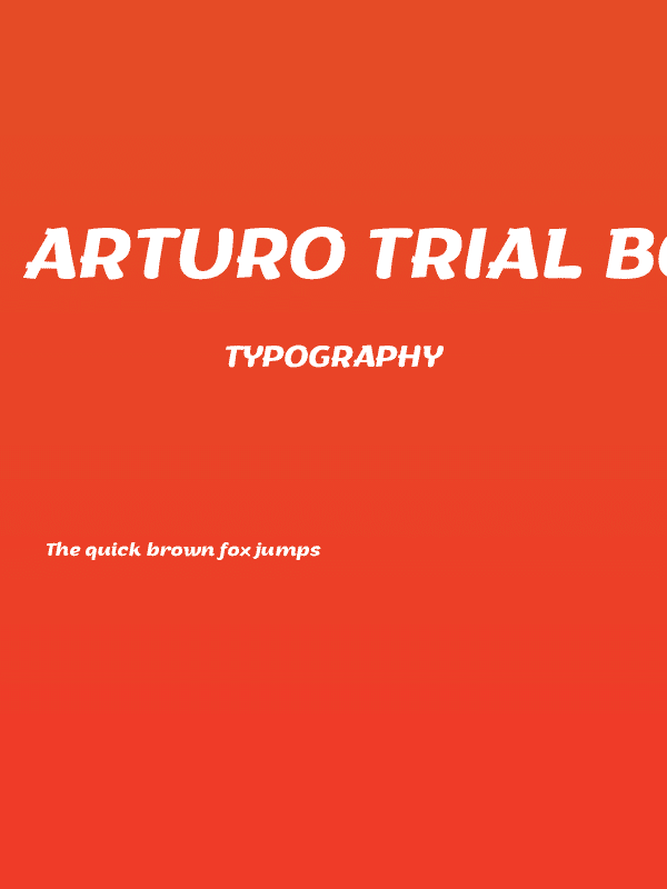 Arturo Trial Bold Italic Poster