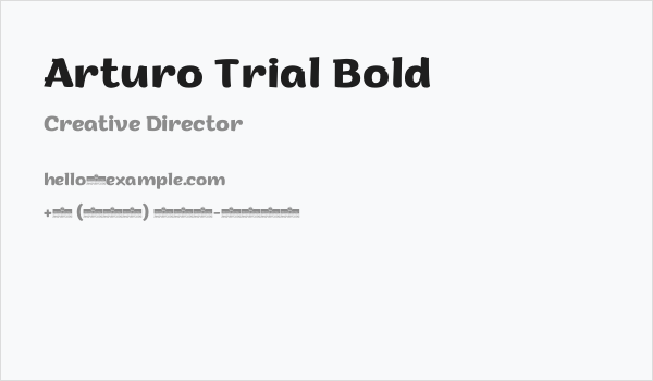 Arturo Trial Bold Business Card