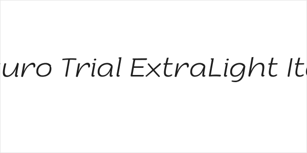 Arturo Trial ExtraLight Italic Logo