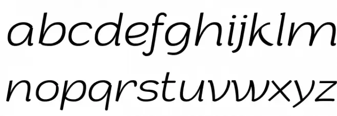 Arturo Trial ExtraLight Italic Caratteri MINUSCOLO