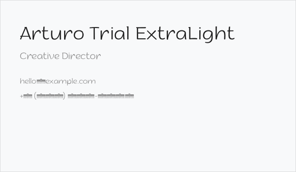 Arturo Trial ExtraLight Business Card