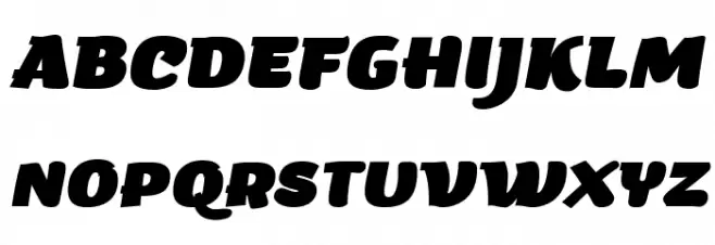 Arturo Trial Heavy Italic फ़ॉन्ट अपरकेस