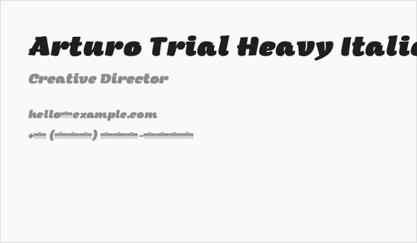 Arturo Trial Heavy Italic Business Card