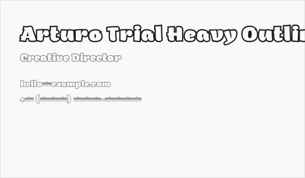 Arturo Trial Heavy Outline Business Card